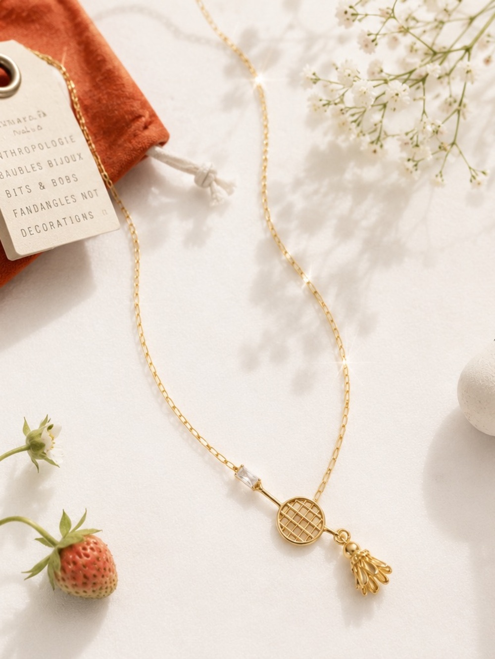 Anthropologie Gold Badminton Racket Charm Necklace NWT 
🎾✨ - Picture 9 of 13